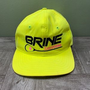 Vintage Brine Lacrosse Hat Neon Yellow 80’s